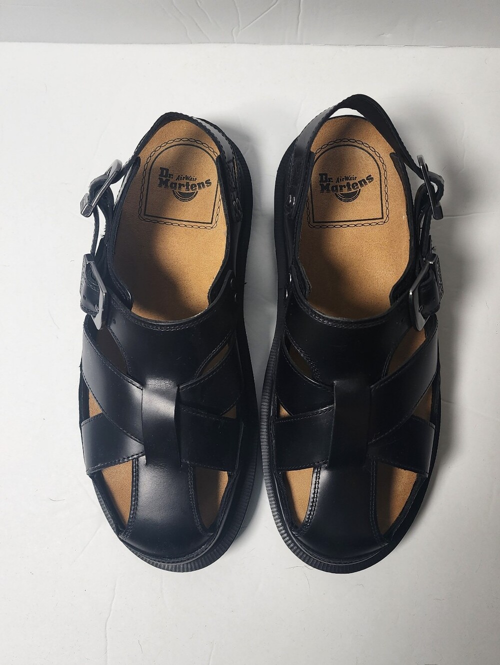 Dr Martens Archive Fisherman Womens Black Leather Dual Buckle Sandel Size 10 - Picture 2 of 13